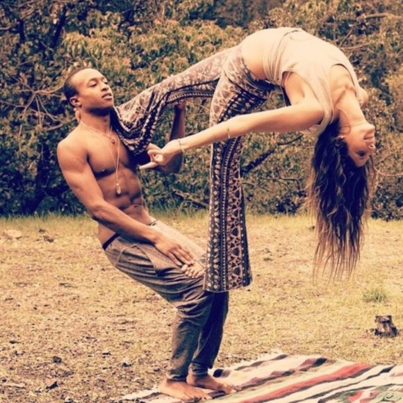 *SOLD* Teeki Moon Flower Bell Bottom Pants - Picture 4 of 8